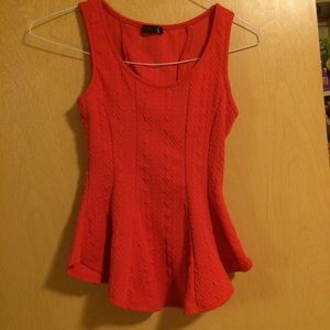 Red peplum shirt